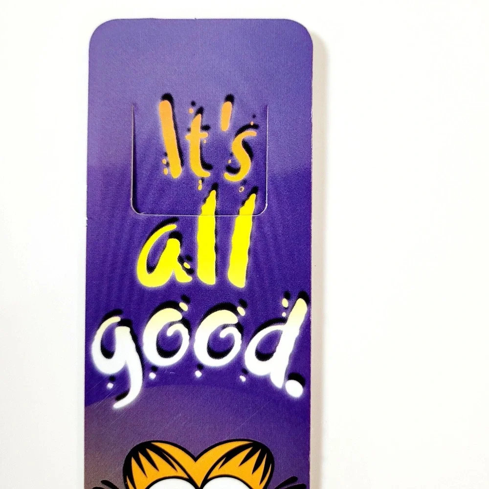 Vintage 90s Garfield Tab Bookmark All Good Jim Davis comic PAWS USA 1998 Antioch
